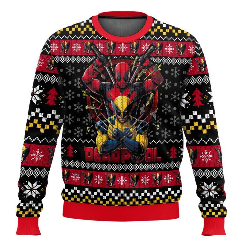 Deadpool X Wolverine Ugly Christmas Sweater