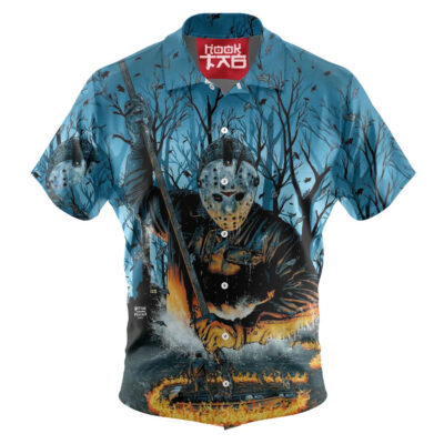 Jason Voorhees Hawaiian Shirt, Friday the 13th Hawaiian Shirt, Halloween Hawaiian Shirt