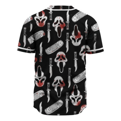 Ghostface Baseball Jersey, Scream Baseball Jersey, Halloween Baseball Jersey