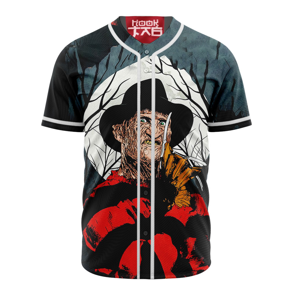 Freddy Krueger Baseball Jersey, A Nightmare on Elm Street Baseball Jersey, Halloween Baseball Jersey