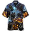 Halloween Black Cat Dark Night Style - Hawaiian Shirt