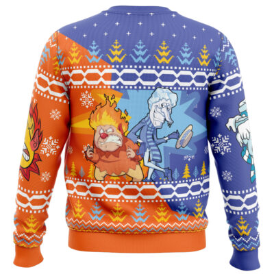 Heat and Snow Miser The Year Without a Santa Claus Ugly Christmas Sweater