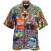 Hippie Cats Peace Love Life Color - Hawaiian Shirt