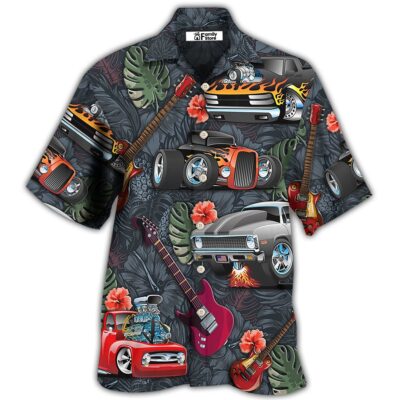 Hot Rod Guitar I Like Hot Rods And Guitars Hawaiian Shirt