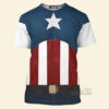 Marvel Captain America Stars Stripes USO The First Avenger Cosplay Costume, Costume T-shirt