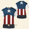 Marvel Captain America Stars Stripes USO The First Avenger Cosplay Costume, Costume T-shirt