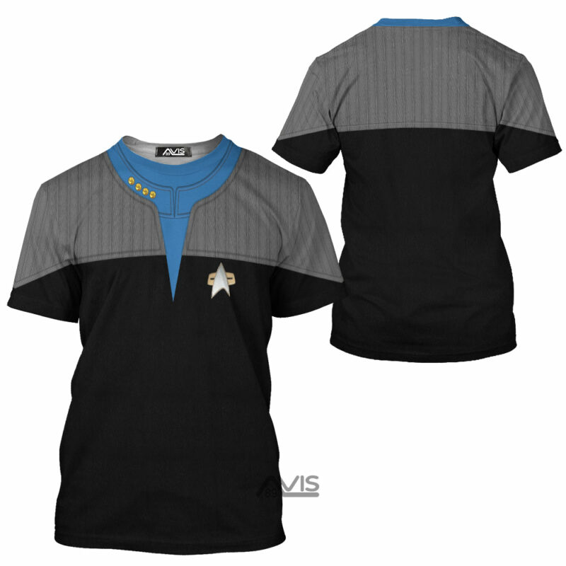 Star Trek Standard Uniform 2370s Science Division Cosplay Costumes, Costume T-shirt