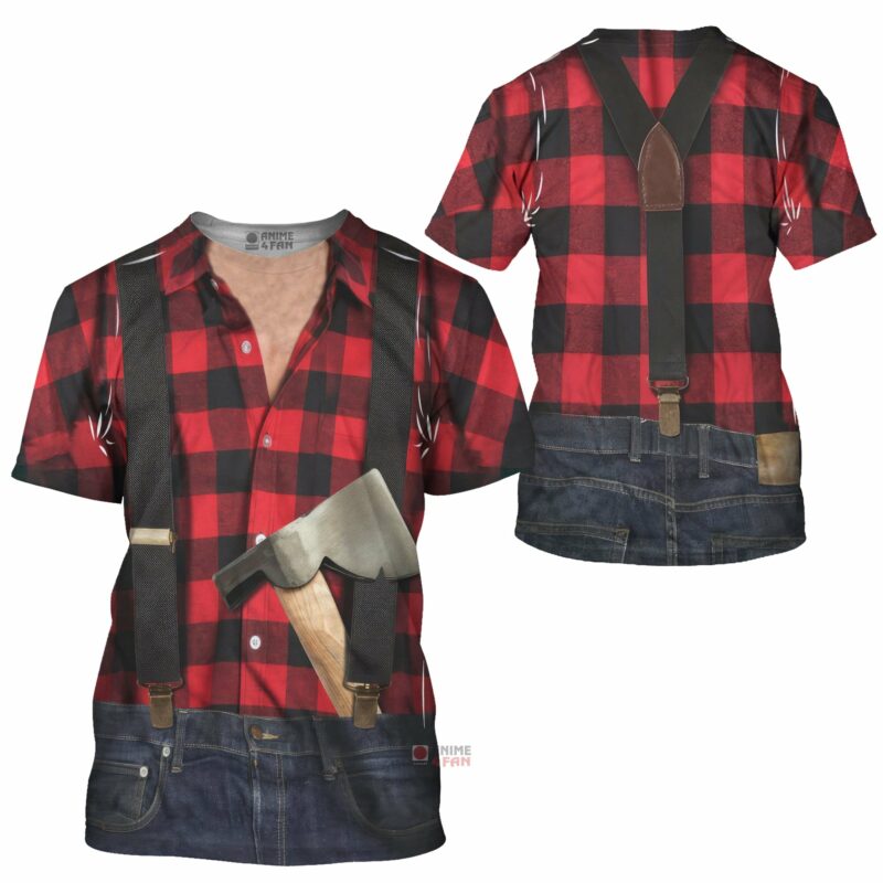 Halloween Lumberjack All Over Printed T-shirt, Costume T-shirt