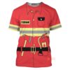 Personalized Firefighter Uniform All Over Print T-shirt, Costume T-shirts