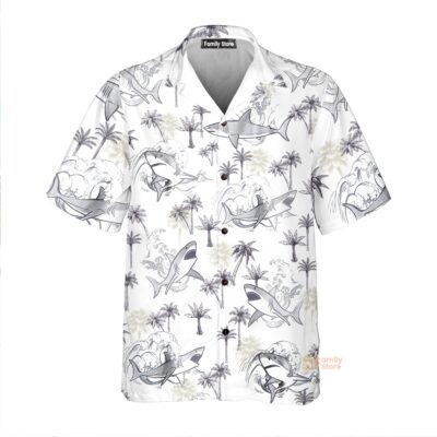 Shark White Hawaiian Shirt