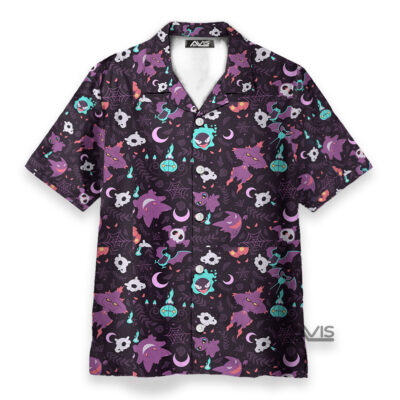 Lavender Town Pokemon Pattern Hawaiian Shirt