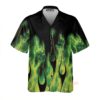 Flame Chest Pocket Short Sleeve Hawaiian Shirt