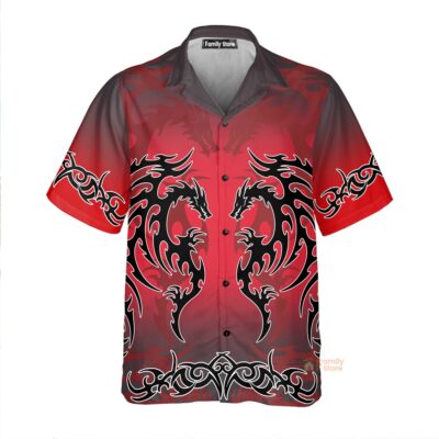 Red Tribal Dragon Hawaiian Shirt