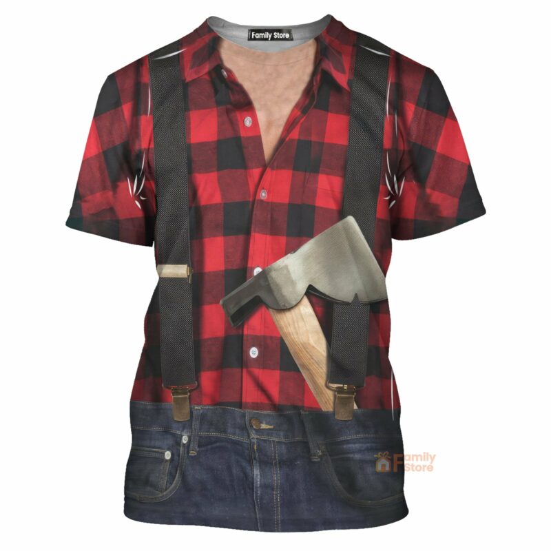 Halloween Lumberjack All Over Printed T-shirt, Costume T-shirt