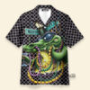 Mardi Gras Funny Rich Crocodile - Hawaiian Shirt