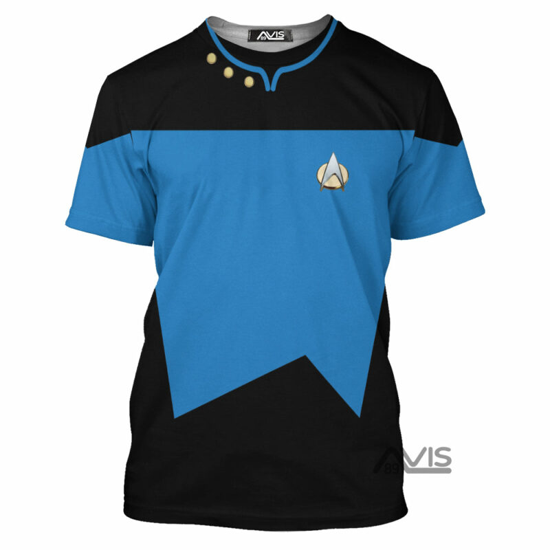 Star Trek The Next Generation Blue Cosplay Costumes, Costume T-shirt