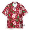 Pig Merry Pigmas Christmas Pattern Red And Pink - Hawaiian Shirt