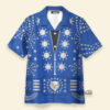 Elvis Owl Blue - Costume Cosplay Hawaiian Shirt ELHS07