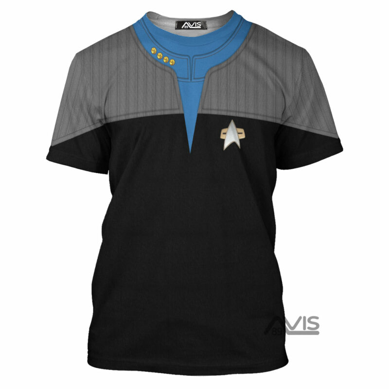 Star Trek Standard Uniform 2370s Science Division Cosplay Costumes, Costume T-shirt