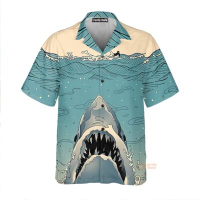 Japanese Ukiyo-e Shark Chest Pocket Short Sleeve Hawaiian Shirt