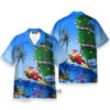 Christmas Santa Claus Goes Windsurfing - Hawaiian Shirt