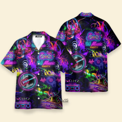 Life Is Better With DJ Neon Music Party Aloha Hawaiian Shirt