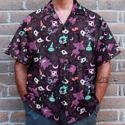 Lavender Town Pokemon Pattern Hawaiian Shirt