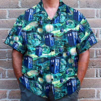 Tardis Starry Night Doctor Who Hawaiian Shirt