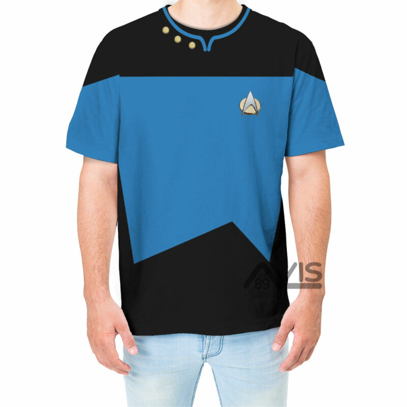 Star Trek The Next Generation Blue Cosplay Costumes, Costume T-shirt