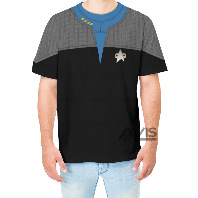 Star Trek Standard Uniform 2370s Science Division Cosplay Costumes, Costume T-shirt