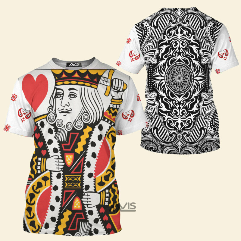 Poker King Heart T-shirt, Costume T-shirt