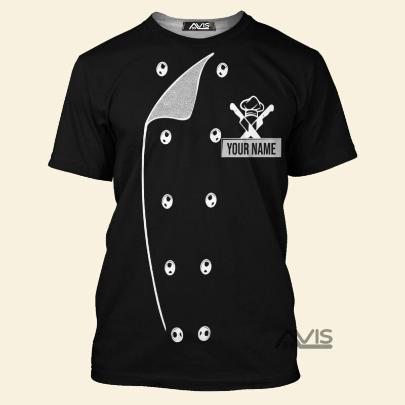 Chef Black Uniform T-shirt - Personalized T-Shirt