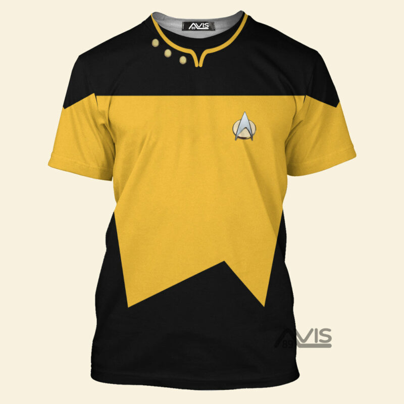 Star Trek The Next Generation Yellow T-shirt, Costume T-shirt