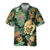 Beach Skull Pineapple And Leaf Palm Tree Hawaiian Shirt