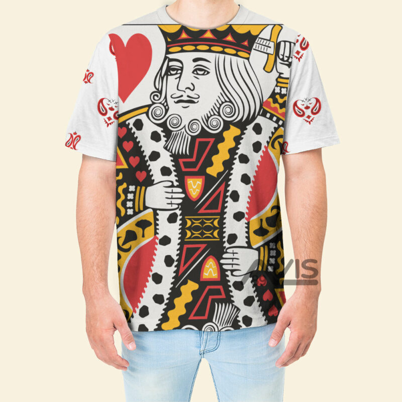 Poker King Heart T-shirt, Costume T-shirt