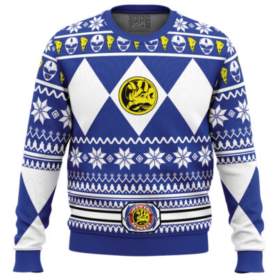 Mighty Morphin Blue Ranger Power Rangers Ugly Christmas Sweater