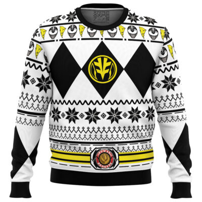 Mighty Morphin White Ranger Power Rangers Ugly Christmas Sweater