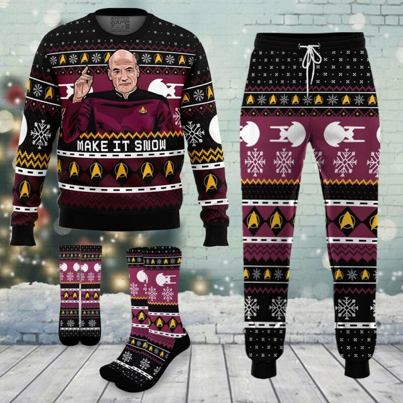 Captain Picard ST Ugly Christmas Sweater