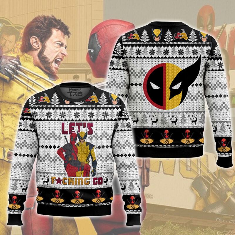 Let's Go Deadpool Wolverine Ugly Sweater