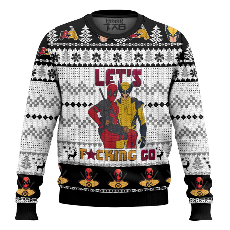 Let's Go Deadpool Wolverine Ugly Sweater