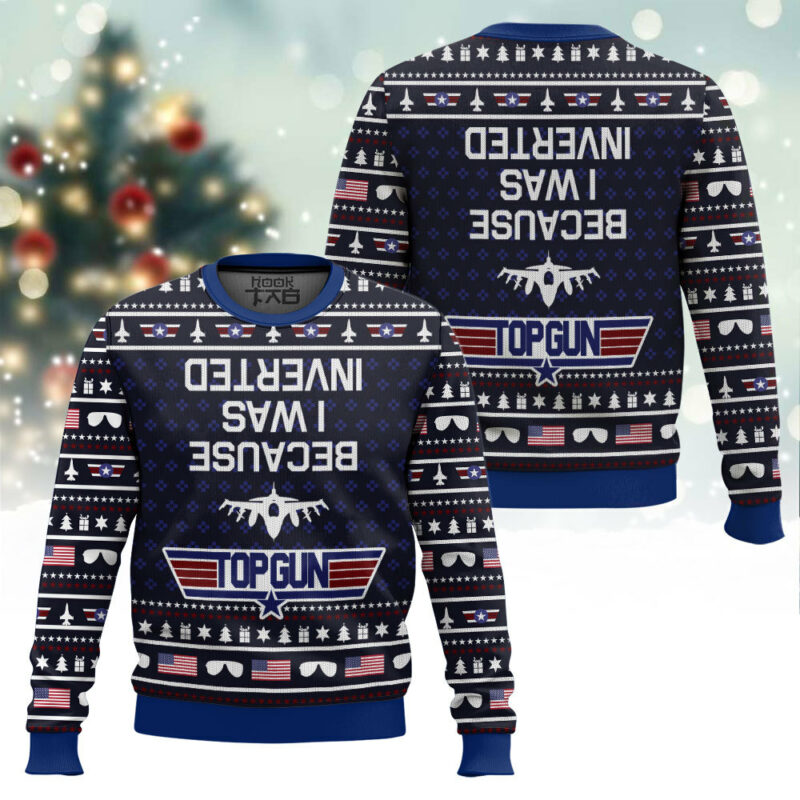 Inverted Top Gun Ugly Christmas Sweater