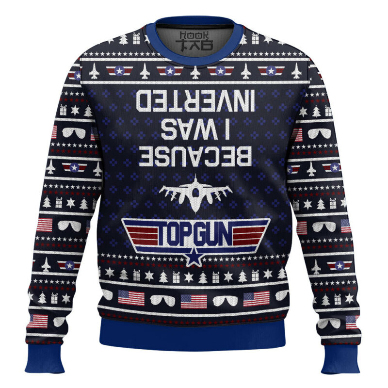 Inverted Top Gun Ugly Christmas Sweater