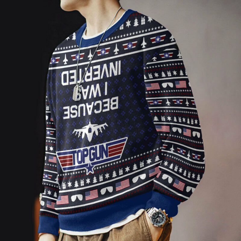 Inverted Top Gun Ugly Christmas Sweater