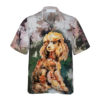 Poodle Portrait Dog And Landscape Waterbrush Art Painting Hawaiian Shirt