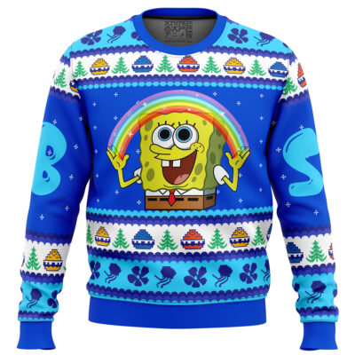 Nickelodeon Cartoons Rainbow SpongeBob Ugly Christmas Sweater