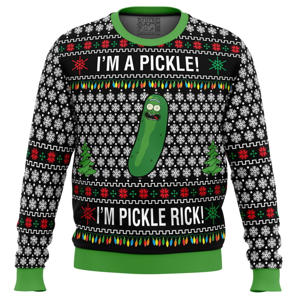 Rick and Morty Pickle Rick Ugly Christmas Sweater