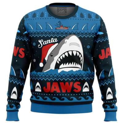 Santa Jaws Jaws Ugly Christmas Sweater