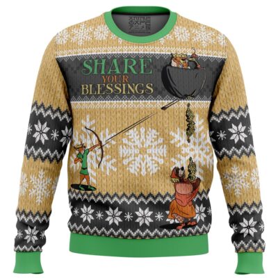 Share Your Blessings Robin Hood Disney Ugly Christmas Sweater