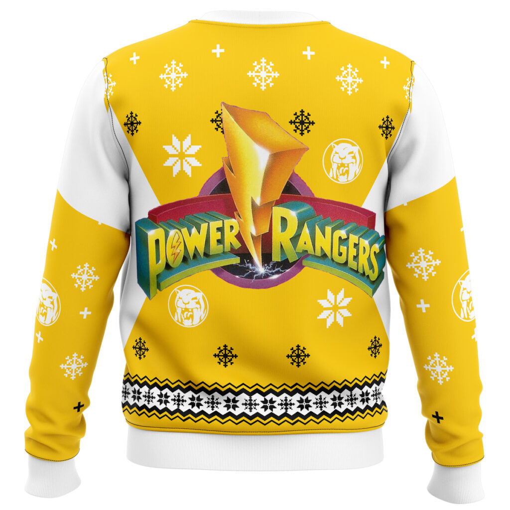 Mighty Morphin Power Rangers Yellow Ugly Christmas Sweater