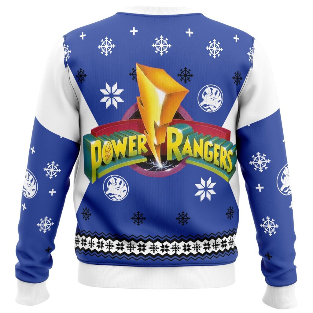 Mighty Morphin Power Rangers Blue Ugly Christmas Sweater